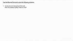 Using the Binomial Formula to Solve a Basic Word Problem | Algebra | Study.com