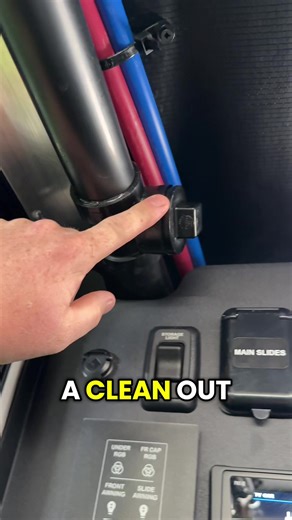 Brinkley has easily become our favorite Toy Hauler at the Florida RV Super Show this week. They just have so many extra things that a lot of manufacturers are not doing. Take for example, this clean out. This gives you the ability to hopefully clear up a clog and not have to call an rv tech like me! #brinkley #rvlife #floridasupershow