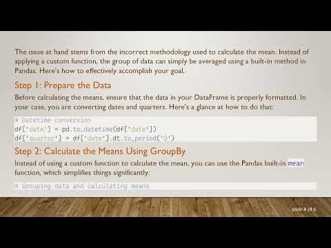Calculate Individual Means for Each stock_symbol and quarter in a DataFrame