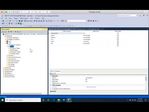 How to create table, primary key, foreign key, subquery using Microsoft SQL Server Management Studio