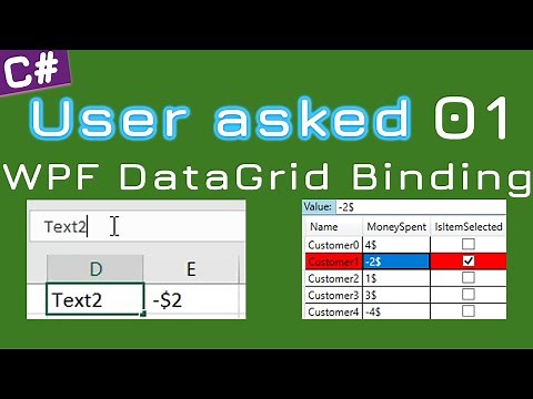WPF DataGrid Binding | User Asked C#