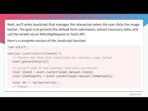 How to Dynamically Call a Servlet to Display HTML in a Div Without Reloading the Page