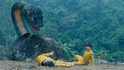 Giant python attacks and everyone is frightened! Run around! 😱 巨蟒突袭，众人被吓傻！四处逃窜！ Drama Name: 大蛇再袭 #cdrama #monster #drama #python | Drama Club
