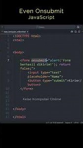 Learn JavaScript for Beginners: HTML Event Attribute onsubmit