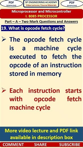 19MP Microprocessor and Microcontroller What is opcode fetch cycle