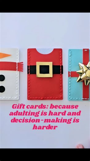 Create fabulous faux-leather gift card covers this Christmas! 🎁 This fun Maisie Moo design features three festive themes, all cut perfectly on your Cricut — including the stitch holes for that professional hand-sewn finish. ✂️ #giftcard #fauxleatherprojects #hardtobuyfor #MaisieMooDesigns | Maisie Moo Design