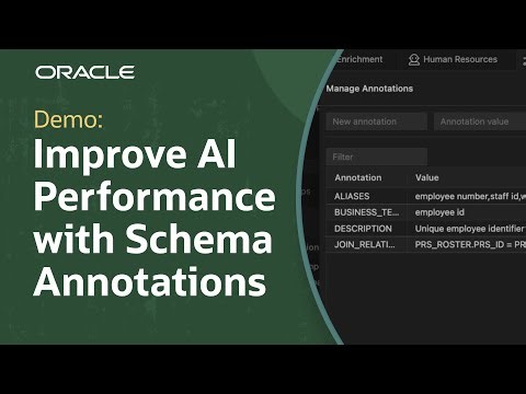 Annotate Database Schemas with Oracle SQL Developer for Oracle AI Database