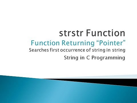 101 - strstr Function in C Programming | String Function in C