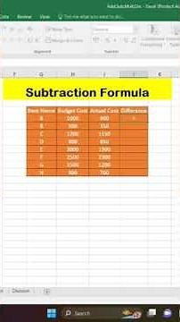 How to Subtract In Excel | How to subtract numbers in Excel | Excel Tutorial.