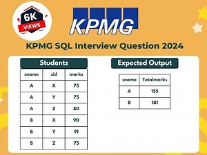 KPMG SQL Interview Question - Windows function ROWNUMBER( )