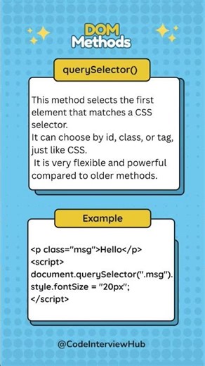 querySelector() in JavaScript | DOM Method Explained with Example #shortvideo #ytshorts #javascript