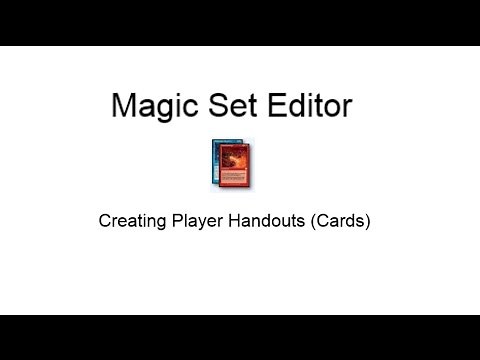 Magic Set Editor - Creating Player Handouts (Cards)