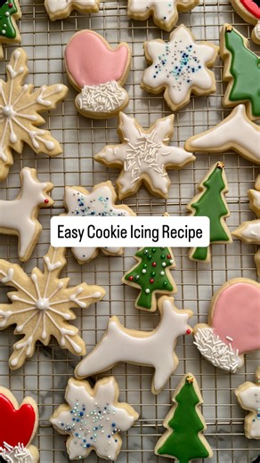 Sally McKenney on Instagram: "This is my *no fuss* cookie icing. ❄️🍪 Recipe is on my website and below. The full video tutorial, storing instructions, and all my decorating tips and instructions are included on my website. Comment SEND and we’ll dm it to you 😊💚 ⠀⠀⠀⠀⠀⠀⠀⠀⠀ GLAZE ICING (enough for around 2 dozen cookies) -3 cups (360g) confectioners’ sugar -1/2 teaspoon vanilla (omit and replace with water for stark white icing) -2 teaspoons light corn syrup (gives the icing sticking power and c
