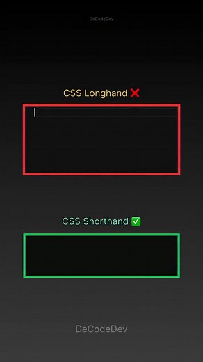4.7K views · 936 reactions | CSS Longhand vs Shorthand  @de.code.dev Learn Coding Frontend development, web development, HTML, CSS, JavaScript, React, Python #webdev #frontenddev #learntocode #javascript #reactjs #codinglife | De.code.dev | Facebook