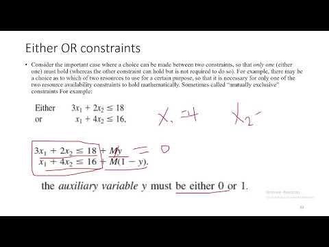 Linear and Integer Programming | auxiliary integer variables