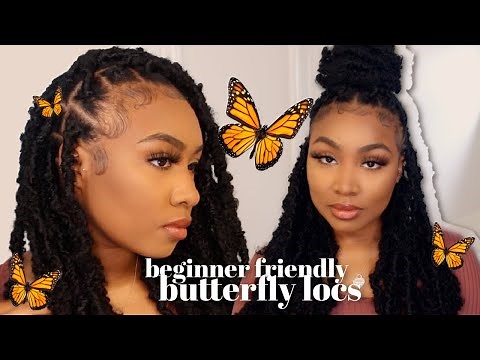 EASY BUTTERFLY LOC TUTORIAL | BEGINNER FRIENDLY MID-BACK SOFT LOCS #DISTRESSEDLOCS | Kathryn Bedell