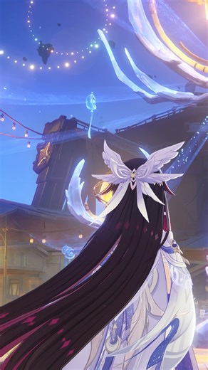 The moonlight will always find a way to connect us, night or day. #GenshinLunaIII #GenshinImpact #Columbina