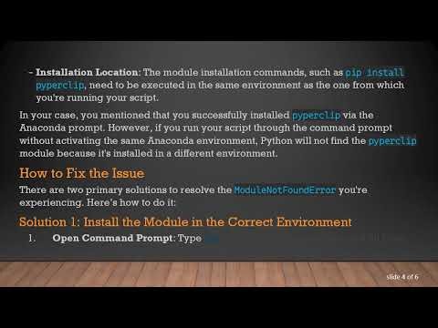Resolving ModuleNotFoundError for pyperclip: A Beginner's Guide to Python Module Installation