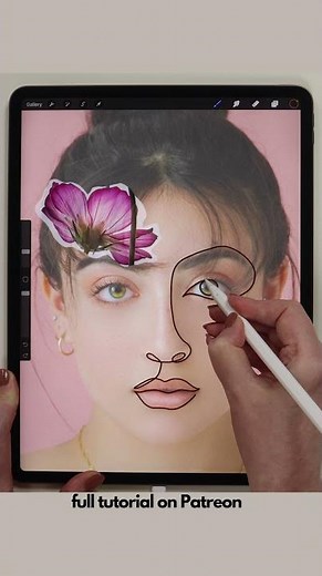 One Line Art in Procreate // Single Line Portrait