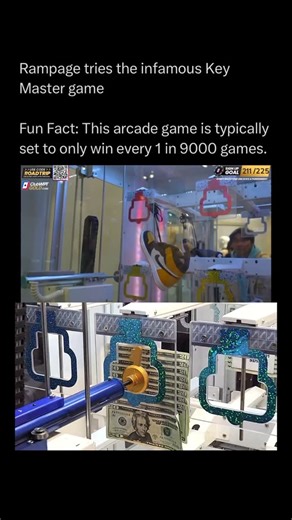 MEMES on Instagram: "The arcade machine Key Master is realistic on the surface — you guide a key to a slot, drop a coin, and the prize looks within reach. But underneath that promise is a game of extremely low odds and hidden mechanics. 🎮💸 Inside the machine, operators can set payout rates and create small, built-in shifts in the game’s mechanics (like a tiny 0.1–0.9 mm movement) that prevent players from winning until the machine hits its target number of plays. One source says the payout set