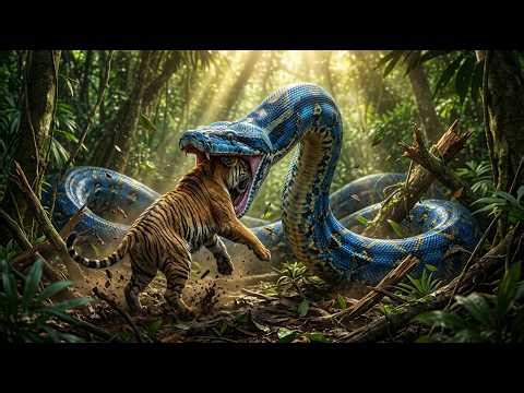 Snake vs Tiger Face‑Off — Giant Python vs Feline Predator in Savage Fight