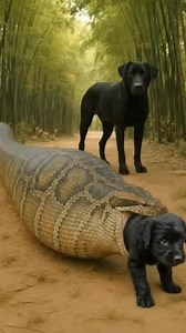 Python swallow my puppies😭🐍🐕 | Nature Interaction AI