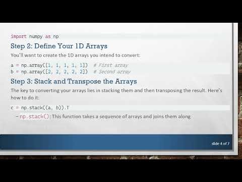 Convert a 1D Array to 2D with Numpy