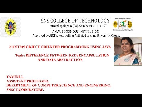 DT Based Learning| Difference Between Encapsulation & Abstraction| OOPS Using JAVA| SNS Institutions