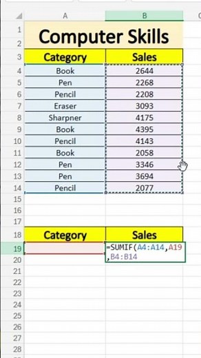 How to Use SUMIF Function in Excel | Excel Tutorial for Beginners | Computer Skills