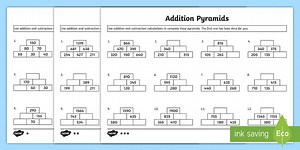 Addition Pyramids Worksheet 2
