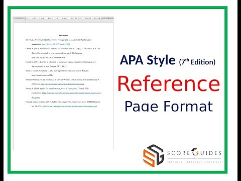 APA Style 7th Reference Page Format