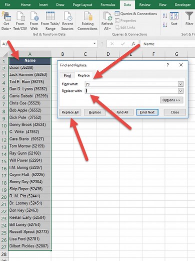 How to remove numbers from text cells in Excel