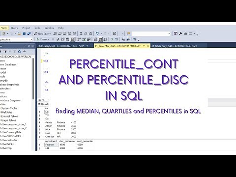 SQL|PERCENTILE_DISC and PERCENTILE_CONT|Finding Median and Quartiles in SQL|SQL Analytical functions