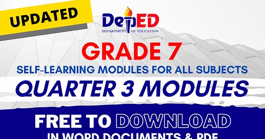 GRADE 7 | Quarter 3 Self-Learning Modules | ALL SUBJECTS! Free Download