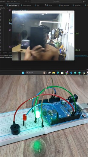 face detection project using opencv and arduino! #shorts #opencv #arduino