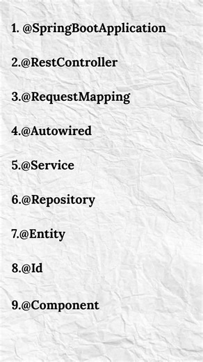 Top 10 Spring Boot Annotations Every Java Developer Must Know 🚀 #youtubeshorts #foryou #shorts