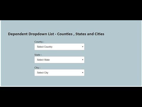 Dependent Drop Down List in Php and Mysql ( Part 1)
