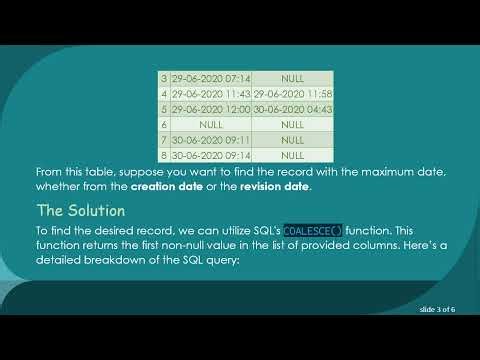 How to Find the Max Date from Creation or Revision Date in SQL Tables