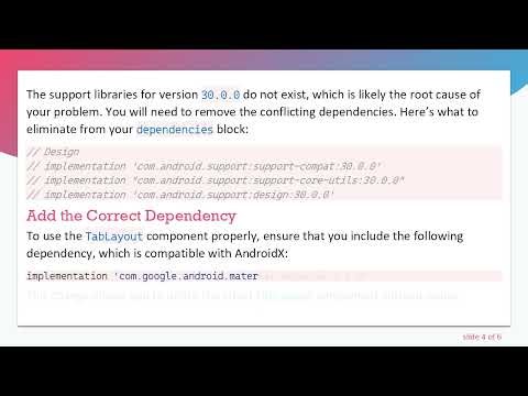 Resolving the Android TabLayout Class Not Found Error