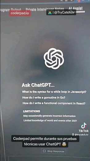 Coderpad permite durante sus pruebas técnicas usar ChatGPT 🤯 ‪@CoderPadTeam‬