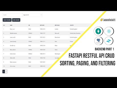 Fastapi RESTful API CRUD sorting, paging, and filtering | Part 1 Backend
