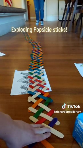 We used the potential energy of bent Popsicle sticks to make an explosive chain reaction!