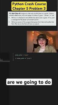 Snippet from Python Crash Course - Chapter 5 Try It Yourself 5-3! #learntocode #pythonforbeginners