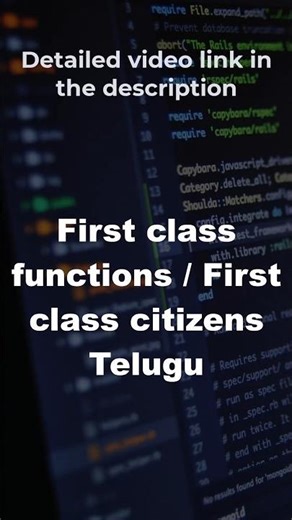 First class functions/citizens - Telugu 🥇 #shortstelugu #javascripttelugu #firstclassfunctionstelugu