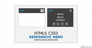 HTML5 CSS3 Responsive Menu With Social Icons | Simple Navigation