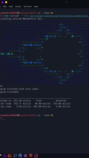 ZayneScript: Mandelbrot in lessthan 1s (Custom Language!) 🤯 #shorts