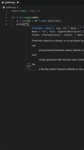 Day - 13. Wave Animation By Python In 35 Second. #python #trendingshorts