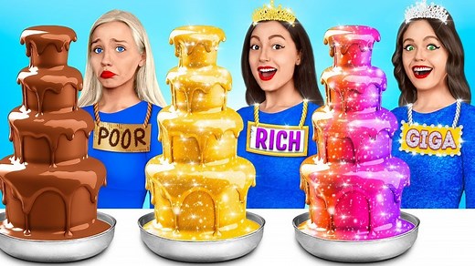 Rich vs Poor vs Giga Rich Food Challenge | Ratata