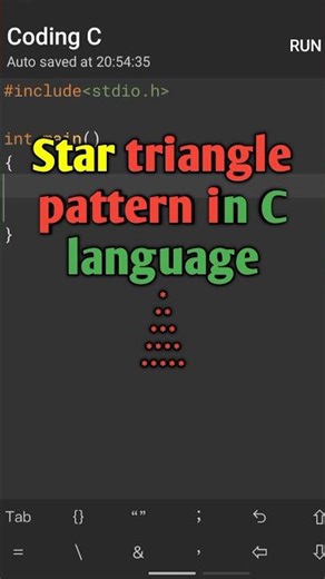 C program to print triangle using * | Star pattern in C language #shorts #coding