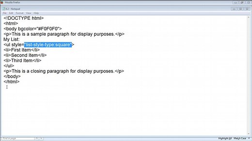 Create HTML Bullet Points - Instructions - TeachUcomp, Inc.
